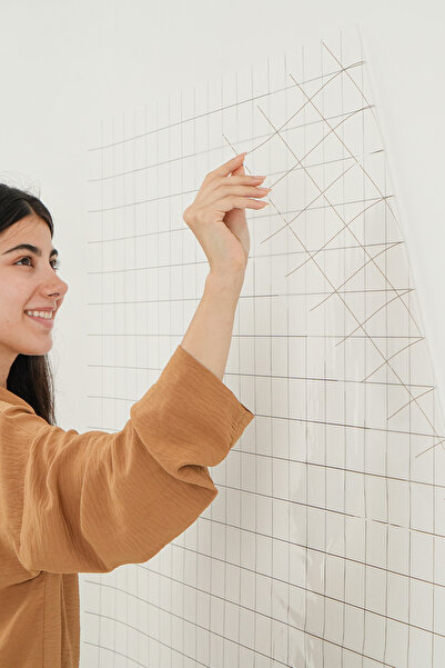 TutturX Kareli Şeffaf Tahta 100 x 120 cm