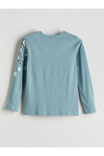 LC Waikiki Lcw grace blue bicycle collar floral women's blouse