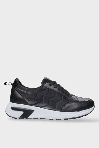 Liger Pantofi sport strălucitori cu talpă confortabilă zilnică pentru femei NEGRU - ALB