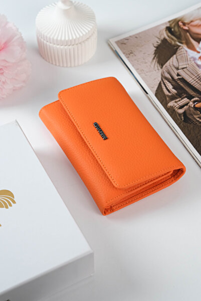 ESGUARE محفظة نسائية أنيقة مصنوعة من الجلد الطبيعي بنسبة 100%