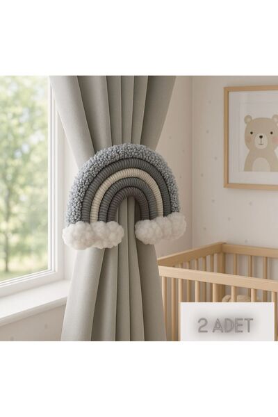 MACROMEKİDS 2’li El Yapımı Perde Fon Tutucu |oda Süsü – Makrome Bebek, Çocuk,...