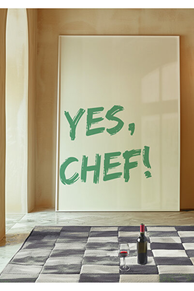 DES VU PRINT Yes Chef, Mutfak Pinterest Temalı Çerçevesiz Poster