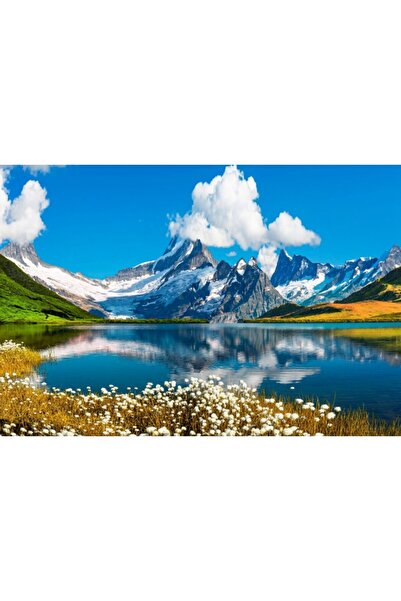Zumzeria Pânză Tablou Vedere pitorească a munților elvețieni în culorile curc...