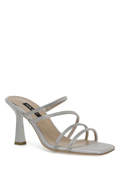 Nine West Kuka 3fx Silber Damen Pantoffeln mit Absatz