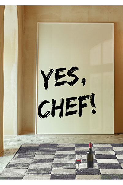 DES VU PRINT Yes Chef, Mutfak Pinterest Temalı Çerçevesiz Poster