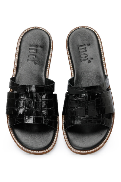 İnci Γυναικείες flat παντόφλες INCI LANES 3FX Μαύρες