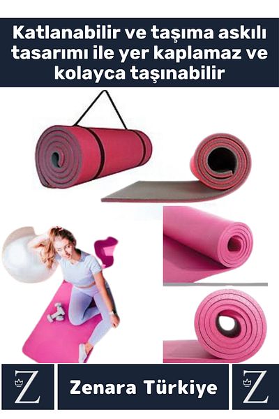 Zenara Special Production Compact Carry Strap Double Sided Waterproof Camping Sleeping Mattresses Yoga Pilates Mat 10 mm