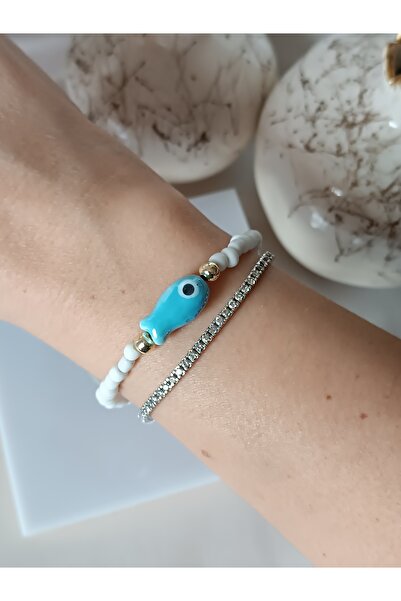 La fee aksesuar Blue Ceramic Fish Women Bracelet