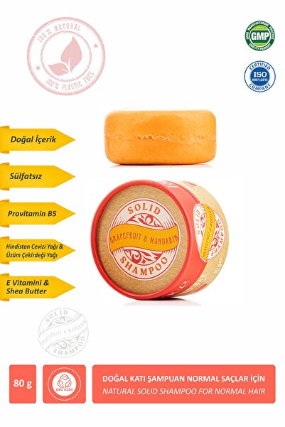 Relance Katı Şampuan, Normal Saçlar Için Doğal Şampuan, Shea Yağı, Sülfatsız 80g