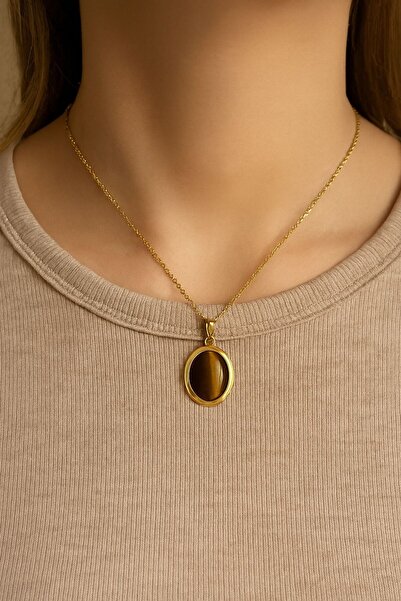 DURAN TAKI TASARIM Kaplan Gözü Gümüş Kolye