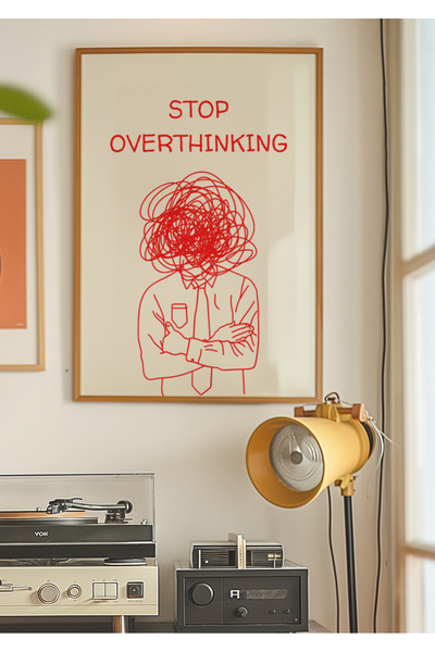 DES VU PRINT Stop Overthinking, Pinterest Temalı Çerçevesiz Poster