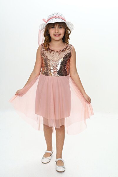 LUNA FSH DÖNEN PULLU ŞAPKALI KIZ ÇOCUK ELBİSE