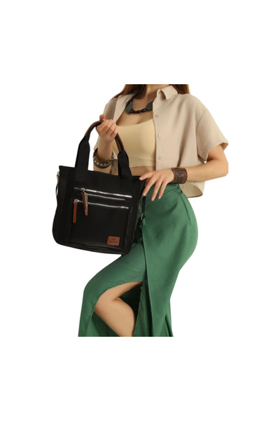 Bay Emir Women's Handbag and Shoulder Bag with Plenty of Eyes and Zipper