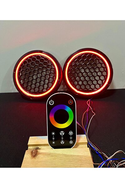 Onerous 16cm Oto Ses Sistemi İçin Uzaktan Kumandalı RGB LED Neon Işıklı Midrange Hoparlör Kapağı