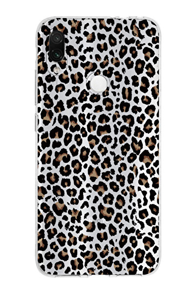 moonset Xiaomi Redmi Note 7 Uyumlu Leopar Tasarımlı Baskılı Şeffaf Telefon Kı...