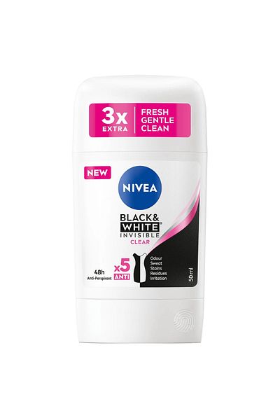 NIVEA ANTIPERSPIRANT STICK 50ML INVISIBLE BLACK WHITE CLEAR