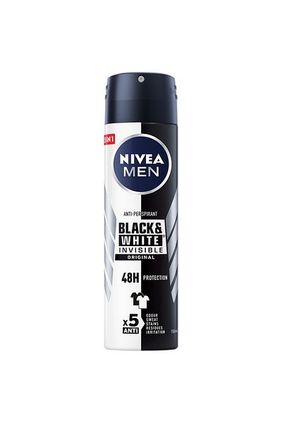 NIVEA ANTIPERSPIRANT DEO 150ML MEN INVISIBLE BLACK/WHITE ORIGINAL