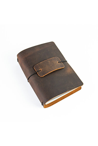 noft Pasaport Boy Travel Notebook Deri Defter Kılıfı - Seyahat Defteri - 11 x 14 cm
