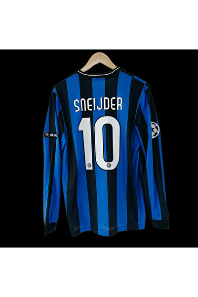 Alaturka Mix Inter-2010 Madrid Şampiyonlar Ligi Finali Wesley Sneijder Nostalji Forması(UZUN KOLLU) T-Shirt