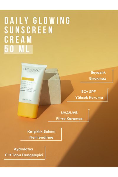 Out and Out Beauty Sunscreen Brightening Face Cream - Daily Glowing Sunscreen Cream 50+ SPF 50ml