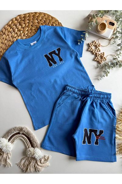 MİO Set tricouri și pantaloni scurți din bumbac pentru băieți - stil sport de vară