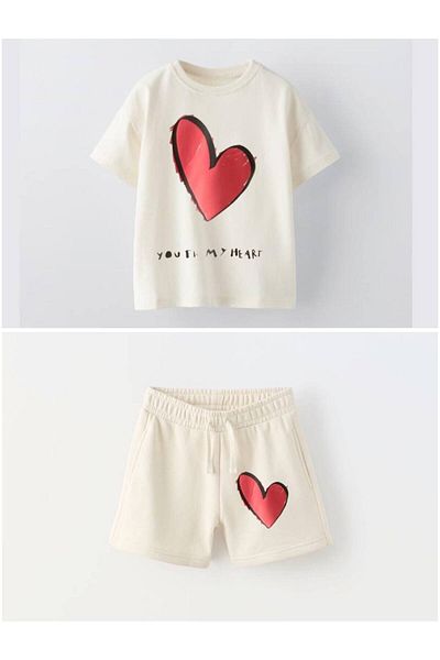 MİO Girls T-Shirt and Shorts Set - Summer Sports Design