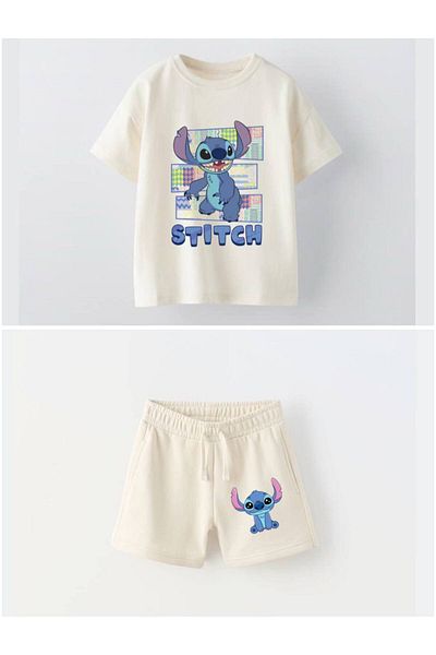MİO Girls T-Shirt and Shorts Set - Summer Sports Design