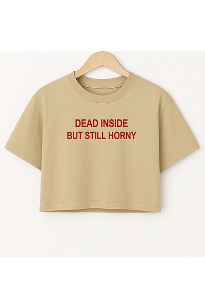 Elvellon Dead Inside But Still Horny Ειδικού Σχεδιασμού Oversize Crop Top Bustier