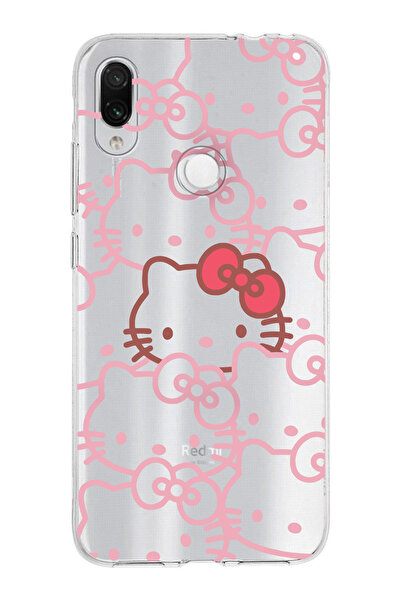 moonset Xiaomi Redmi Note 7 Uyumlu Hello Kitty Tasarımlı Baskılı Şeffaf Telef...