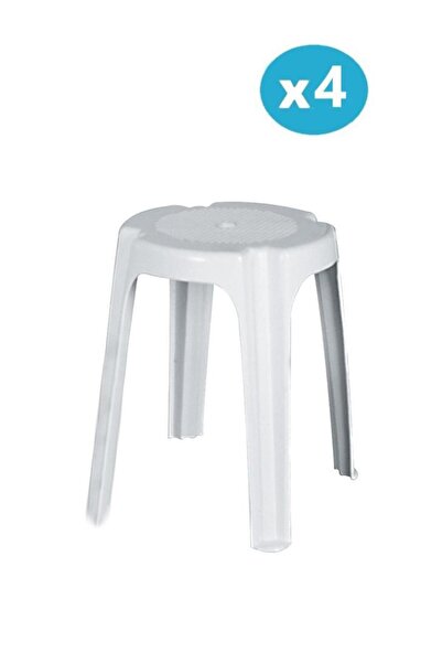 Omnipazar SY-4640 Plastik Tabure Büyük Boy 4'lü Set