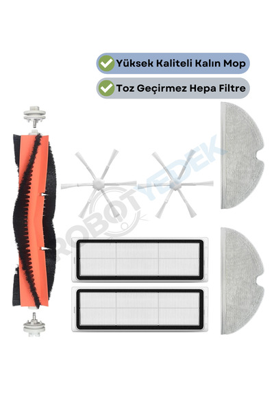 robotyedek Xiaomi Vacuum Mop 2 - Σετ ανταλλακτικών 7 τεμαχίων, συμβατό με φίλτρο Hepa & βούρτσα