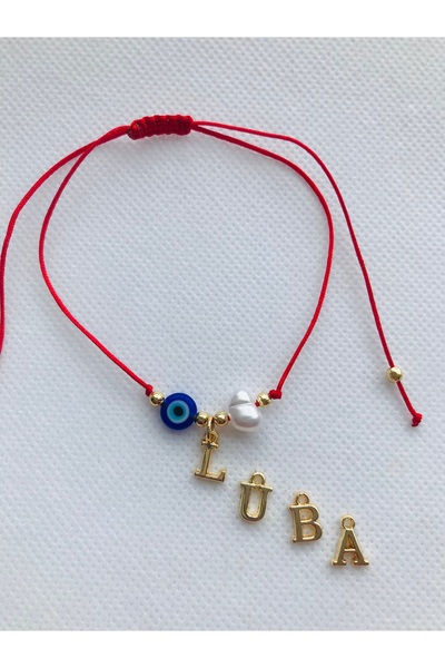 Luba (HARF BELİRTİNİZ) Inci Ve Nazar Boncuğu Detaylı Bileklik