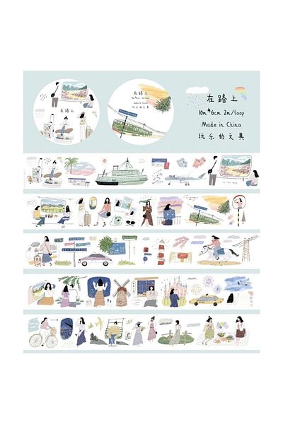 İthal K23-200Cm on the Road Washi Tape