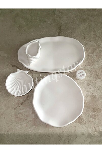 Bautinq Store Χειροποίητος δίσκος καφέ από σκυρόδεμα, δίσκος για στρείδια, δί...