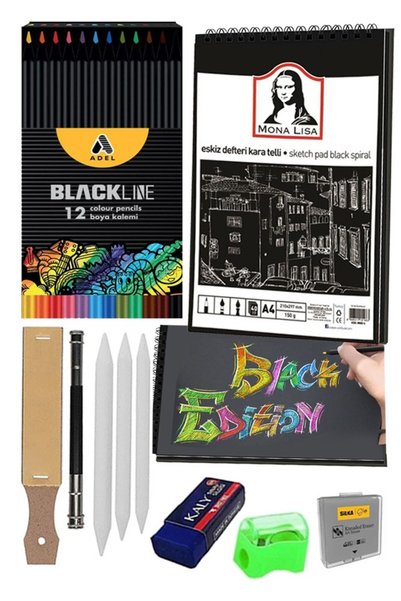 Artlantis Sketchbook with Wire Black A4 1 Pcs Spirals 150 Gr 40 Sheets 12 Col...