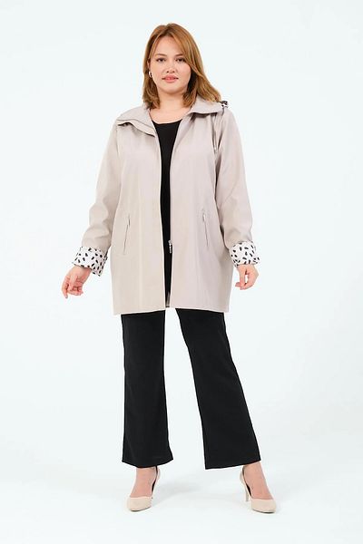 Sadık Collection Women's Large Size Seasonal Trench Coat