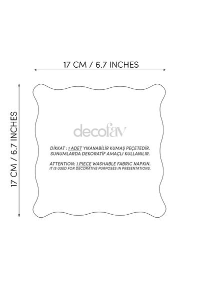 decofav Exotic Jungle and Giraffe Design Embroidery Edge Cocktail Napkin 1 Piece