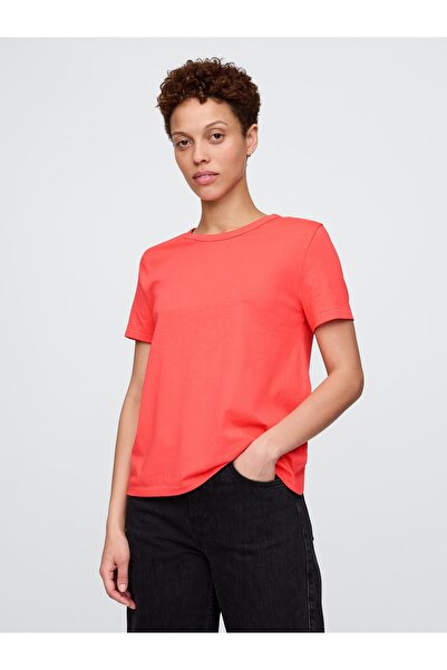 GAP Kadın Turuncu %100 Organik Pamuk VintageSoft T-Shirt