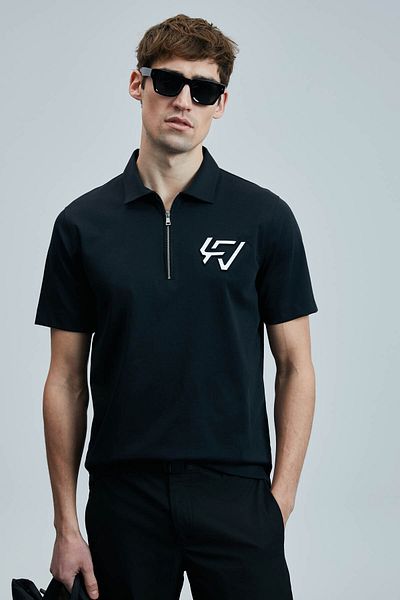 Lufian 111040224 Slash Smart Polo Neck T-shirt Ανδρικό T-shirt Μαύρο