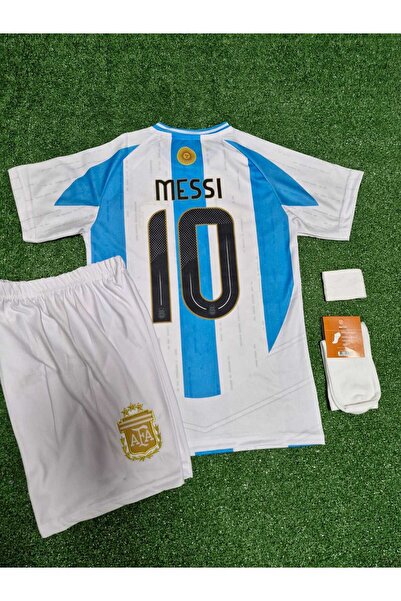 BYSPORTAKUS Arjantin 2024/25 Yeni Sezon Lionel Messi Çocuk Forması Şort Çorap...