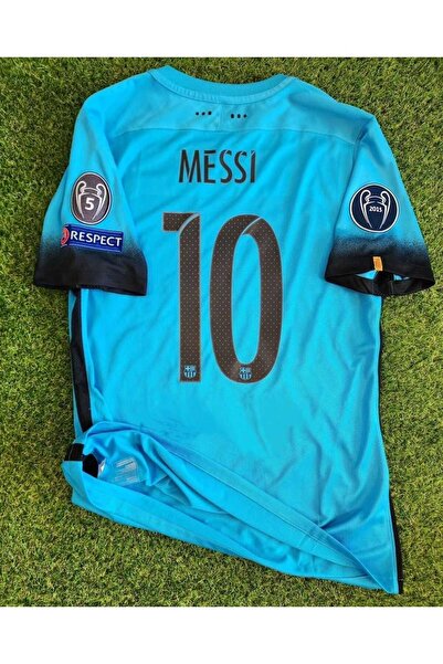 FEEL STYLE Fc. B.a.r.c.e.l.o.n.a Lionel Messi 2015/16 Sezonu Özel Nostalji Forması (TURKUAZ)