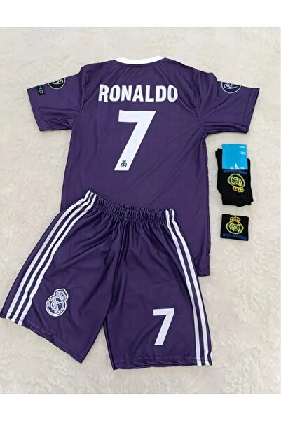 BYSPORTAKUS R.e.a.l M.a.d.r.i.d 2017 Cardiff Şampiyonlar Ligi Cristiano Ronaldo Çocuk Forması 4'lü Set (armalı)