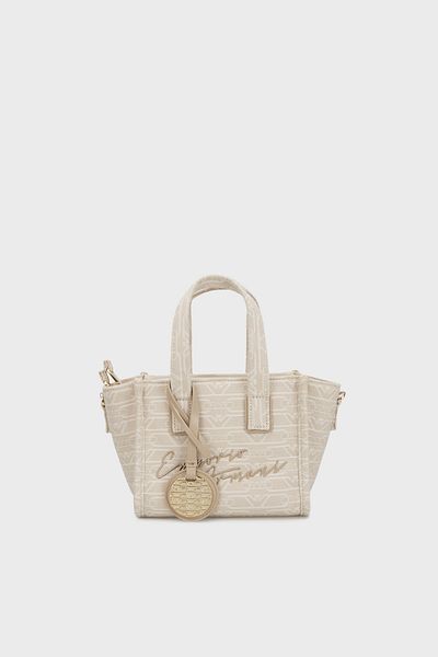 Emporio Armani All with Logo Removable Strap Canvas Bag Handbags Ew 000371   Af12993 F1073