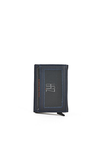 Ziya Чоловічий гаманець з механізмом з натуральної шкіри 1519841ZYMK13 Синій