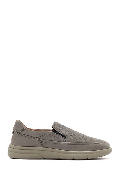 Derimod Men's Gray Nubuck Leather Comfort Shoes 25Sfd7651V3