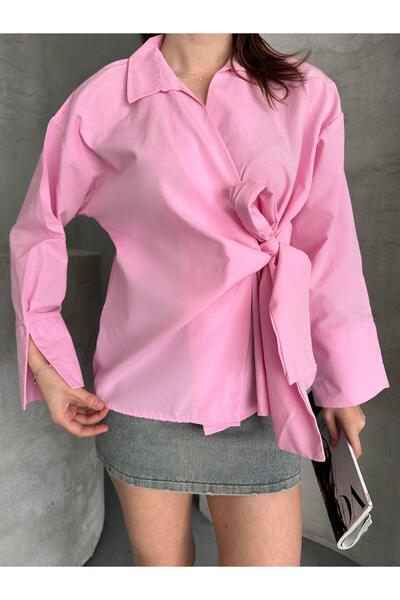FERZOLAİO Tie-Up Pink Kimono Shirt