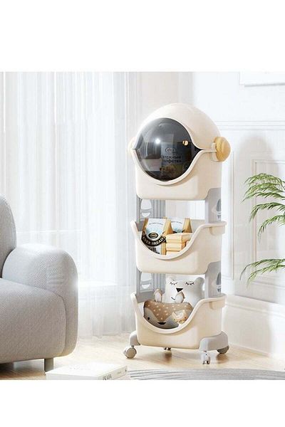 COOYA Multifunctional baby diaper storage rack,sturdy and stable,movable,easy to assemble,with wheels