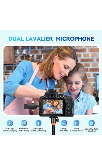 Yelajoy 3-in-1 lavalier microphone, 2.4G wireless transmission, intelligent noise reduction, stable signal