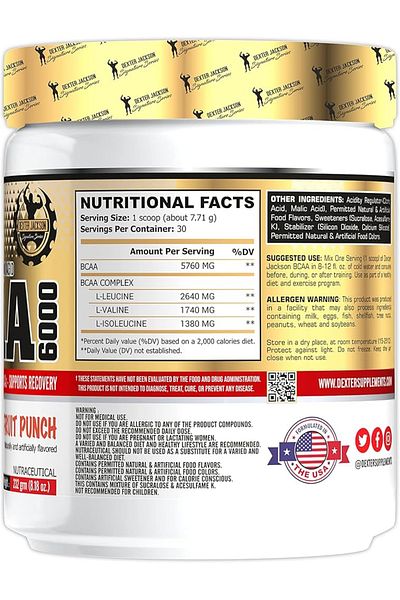Dexter Jackson Bcaa 6000, 232 Grams - 30 Servies