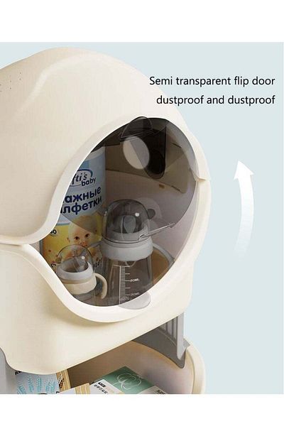 COOYA Multifunctional baby diaper storage rack,sturdy and stable,movable,easy to assemble,with wheels